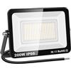 RIGIDON 1x 200W luci da esterno, 20000 lumen faretto Led, fari di Sicurezza | senza spina, proiettore, faretti led, lampada luce, 3000K bianca naturale, impermeabile, per giardino cortile garage piazza
