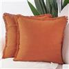 Madizz 2 Pezzi Federe Corto Pelle Scamosciata Copricuscini Morbido Decorativo Fodere per Cuscino Lusso Stile per Divano Camera da Letto Arancione Quadrate 60x60 cm