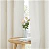 PONY DANCE Tende Lino per Interni con Anelli 2 Pezzi L 140 x A 260 CM Tende Camera da Letto Semitrasparenti Filtro Luce Linen Curtains con Privacy ed Estetica Elegante, Beige
