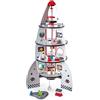 Hape Four-Stage Rocket , Award-Winning Wooden Space Toy with Real-Life Space Shuttle Designs, 20 Rocket Space Centre Pieces and Planetary Lander
