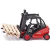 siku 1722, Carrello elevatore a forche Linde, 1:50, Metallo e Plastica, Rosso, Forche mobili, Con 2 bancali inclusi