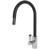 ELLECI Rain Plus MKKRAP86 Miscelatore monocomando girevole con doccetta estraibile in Keratek Nero per una funzionalita' e stile superiori