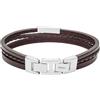 Fossil Bracciale Da Uomo Vintage Casual, Lunghezza: 180 mm - 195 mm Bracciale In Pelle Marrone, JF03323040