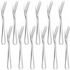 Evanda 13,3 cm forchette da torta 12 pezzi, set di forchette da pasticceria in acciaio inox, forchette da dessert, mini forchette da frutta, forchette da aperitivo per casa, matrimonio, festa, bar