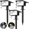 nipify 3 Pezzi Faretti Solari a LED da Esterno con Sensore di Movimento 62LED 3 Modes Lampade da Giardino, IP65 Impermeabile Luci Lampioni per Cortile, Vialetto, Bianco Freddo
