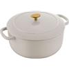 BALLARINI Bellamonte - Casseruola in ghisa smaltata, rotonda, 26 cm, 5,5 l, colore: bianco avorio