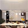 Lanekd Lampada a Sospensione/Lampadario Tavolo da Pranzo Lampada Moderna Dimmerabile LED 120cm Soggiorno Lampadari Regolabile in Altezza Anello Lampadari a Sospensione Ufficio Cucine Lampada Bianco