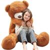 MorisMos Orso Peluche Gigante Marrone 120cm, XXL Orsacchiotto Peluche Giganti Morbido, Orsetto Grande Kawaii Peloso, Idee Regalo per Lei Fidanzata Donna Bambini Compleanno