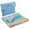 ihvan online Tappeto di preghiera musulmana e perline con elegante borsa in tessuto fiammato,Janamaz,Sajadah,Tappeto di preghiera islamica morbido,Regali islamici, tessuto taffettà, blu