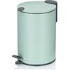 kela Secchio per cosmetici 3 l verde opaco, coperchio con chiusura silenziosa, pattumiera a pedale per bagno MATS, pattumiera da bagno con secchio interno e manici per il trasporto