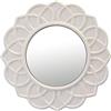 Stonebriar CKK Industrial Stonebriar Specchio decorativo da parete rotondo in ceramica con motivo floreale, 22,9 cm, colore: bianco