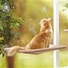 YIQI Amaca di gatto montata sulla finestra per il pesce persico del gatto, letto sospeso per animali da compagnia con ventosa, confortevole, durevole, solido, spazio di archiviazione (55 x 32 cm)