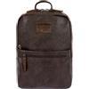 Avirex Buffalo, Zainetto Porta PC 13.3 Unisex Impermeabile in Eco Pelle Brown - Marrone