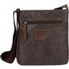 Avirex Buffalo, Borsello Uomo a Tracolla in Eco Pelle in Stile Vintage Brown - Marrone