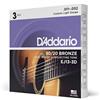 D'Addario Corde Chitarra Acustica | Corde per Chitarra Acustica | Corde Acustica | EJ13-3D - Corde in bronzo 80/20 per chitarra acustica, scalatura custom leggera, 11-52, 3 mute