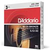 D'Addario Corde Chitarra Acustica | Corde per Chitarra Acustica | Corde Acustica | EJ12-3D - Corde in bronzo 80/12 per chitarra acustica, scalatura media, 13-56 Rockem Music, 3 mute