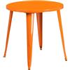 Flash Furniture Tavolo Rotondo da Interni ed Esterni in Metallo di Grado Commerciale Pollici, Arancione, 30' Round