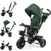 kk Kinderkraft Kinderkraft AVEO Triciclo bambini dai 9 Mesi fino 25 kg, Passeggino con Maniglione del Genitore regolabile, Bici, Compatto pieghevole, Sedile girevole Fronte Mamma e Strada, Ruota libera, Verde
