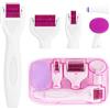 LOPHE Derma Roller, 6 in 1 Derma Roller Kit Dermoroller con 0.5/1/1.5mm Micro-Ago Roller, Microneedle Rullo Viso Aghi per Antietà e Smagliature, Microaghi Viso Set di Strumenti di Bellezza