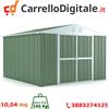 notek Box in Acciaio Zincato Casetta da Giardino in Lamiera 3.27 x 3.07 m x h2.15 m - 145 KG - 10,04 metri quadri - VERDE