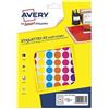 AVERY - Custodia di 672 pastiglie adesive colori assortiti, diametro 15 mm