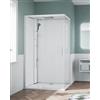 Novellini Glax 1 2.0 2p 120x90 Cabina Doccia - Colore: White - Rubinetteria: Miscelatore Meccanico - Altezza Piatto Doccia: Cm 11.5 - Versione: Standard con Tettuccio Light - Verso Cabina : Sinistro