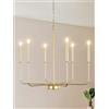 WayLuoung Lampadario dorato Lampadario da soffitto a 6 luci da appendere moderno lampadario da fattoria per sala da pranzo, candela oro lampada a sospensione per cucina isola soggiorno foyer camera da letto