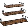 EYMPEU Mensola da Muro con Motivo Lunare, Scaffale Galleggiante Nero per Soggiorno, Cucina, Camera da Letto e Bagno, Set da 3, Mensole con Diverse Misure 40cm
