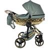 Junama Novità! Originale Junama Diamond Heart v2 TRIO Passeggino Combinato 3in1 Exclusive Prams (03 verde - oro)