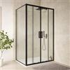 DEGHI Box doccia nero 90x120cm angolare scorrevole a 4 ante in vetro temperato anticalcare 200h - Naomi