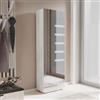 DEGHI Scarpiera armadio 53x160h cm in legno rovere bianco con 1 anta a specchio e 6 ripiani - Boos