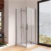 DEGHI Box doccia 85x85 cm doppio soffietto in vetro anticalcare opaco profilo cromo 195h - Flexy