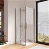 DEGHI Box doccia 85x85 cm doppio soffietto in vetro anticalcare trasparente profilo cromo 195h - Flexy