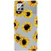 MUTOUREN Cover per Samsung Galaxy A42 5G Custodia in Silicone TPU Trasparenti Ultra Sottile Antigraffio Antiurto Protettivo Case con Pellicola Proteggi Schermo, Crisantemo Giallo