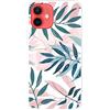 MUTOUREN Cover per iPhone 12/iPhone 12 Pro Custodia in Silicone TPU Trasparenti Ultra Sottile Antigraffio Antiurto Protettivo Case con Pellicola Proteggi Schermo, Foglia di Cocco