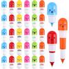 JSMTKJ 30 Pezzi Mini Penne a Sfera a Scomparsa | Mini Penne Retrattili a Forma di Pillole Mini Pillola Penna Carino Emotion per la scuola, l'ufficio e la casa (6 colori)