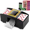 SZBJSMF Distributore Carte Gioco Elettronico, Mischia Carte Automatico con Batteria e 2 Paia di Poker, Mescolatore Carte da Gioco per Uno, Poker, Burraco, Blackjack