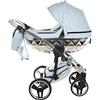 Junama Novità! Originale Junama Diamond Heart v2 TRIO Passeggino Combinato 3in1 Exclusive Prams (08 blu - argento)