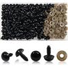 TOAOB THE ONE AND ONLY BABY TOAOB 150 Pezzi Occhi di Sicurezza per Amigurumis con Rondelle 12 mm Nero Plastica Occhietti per Bambole Creazione Animale all'Uncinetto Pupazzi Creazione Artigianato Lavoretti