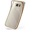 MoEx Cover in Silicone Trasparente Compatibile con Samsung Galaxy S7 Edge | Bordo Metallizzato, Oro