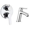 Paini - GIADA 691 Rubinetto Miscelatore Monocomando per Doccia da Incasso con deviatore rotativo & GIADA 205 Rubinetto Miscelatore Monoforo Lavabo, Bagno, Cromato, Design moderno