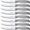 D.Perlla Coltello da Bistecca 8 Pezzi,Set di Coltelli da Bistecca a Lama Dritta Extra Affilata, Acciaio Inossidabile Coltello da Bistecca a Bordo Retto per il Tavolo della Cucina