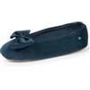 Isotoner Pantofole pantofole ballerine da donna ultra comode, suola in pelle, dettaglio grande fiocco, Anatra blu, 39/40 EU