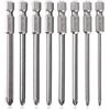 Saipor Saiper - Set di 8 punte per cacciavite a croce magnetiche Phillips, codolo esagonale da 6,35 mm, in acciaio S2 PH0/PH1/PH2, lunghezza 75 mm