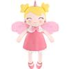 GAGAKU Peluche Bambola Unicorno Morbido Tessuto 40 cm Unicorno Angelo Custode Bambola Bambina Regalo Battesimo con Ali Bambola Portafortuna per Bambini 3-6 anni - Angelo Rosa