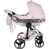 Junama Novità! Originale Junama Diamond Heart v2 TRIO Passeggino Combinato 3in1 Exclusive Prams (06 rosa - argento)