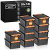 SmartStore - Set di 10 piccole scatole portaoggetti per garage resistenti - Robusto resistente agli urti e alle forti variazioni di temperatura - Pro 14 L - nero - 40 x 30 x 19 cm - 14 l