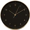 LUUK LIFESTYLE Grande Orologio da Parete al Quarzo con Movimento Preciso | 31cm Meccanismo Silenzioso, Minimalista Design, Regalo Casa Nuova, Ideale per Cucina, Salotto, Soggiorno, Ufficio, Nero e Oro