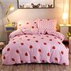 Loussiesd - Set di biancheria da letto con copripiumino e copripiumino, per bambini e ragazze, motivo fragola, stile kawaii, con 1 federa, microfibra con motivo a frutta tropicale, copertura per