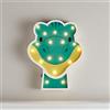 Lights4fun Applique Murale Dinosauro con 18 LED Bianchi Caldi a Pile per Arredo Cameretta Bimbi